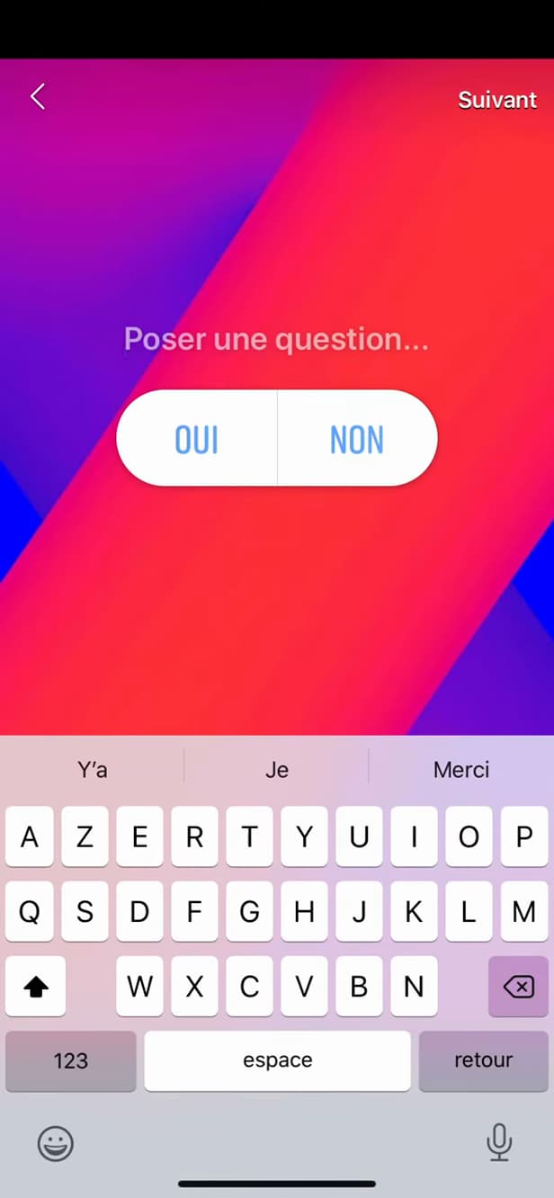 Rédaction d'un sondage de story Facebook