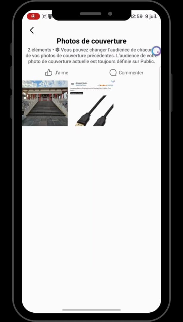 Menu d'une photo Facebook avec l'option Modifier la confidentialité