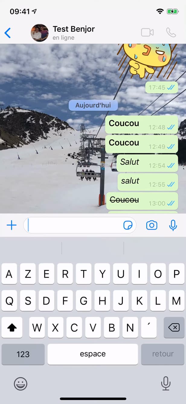Icône micro dans une discussion WhatsApp