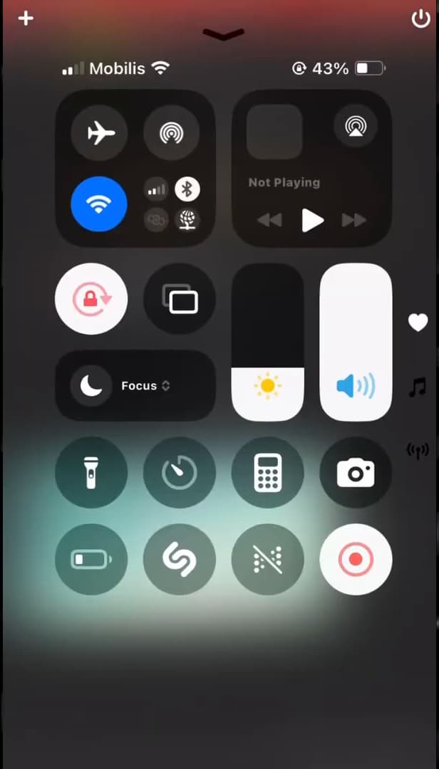 Centre de contrôle iPhone avec le bouton Enregistrement d'écran